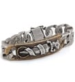 Dagger Brass Plate Silver Chain Mixed Bracelet