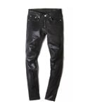 M#0113 GLOSS BLACK COATING PANTS
