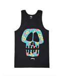 SS FLOWER SKULL TANK BLUE