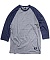 16S RAGLAN TEE _ D.BLUE/D.GRAY