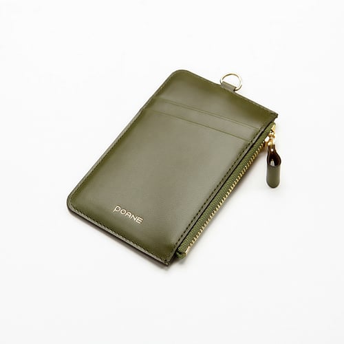 포안(POANE) ZIP CARD HOLDER_KHAKI - 29,000원 | 우신사 스토어