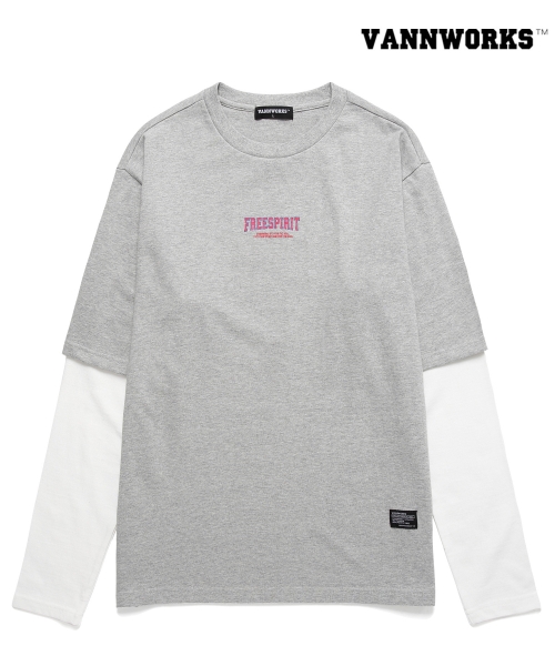 밴웍스(VANN WORKS) LAYERED FREESPIRIT 프린트 티셔츠(VNAFTS312)_M/GREY - 29,000원 | 무신사 스토어 - 셀렉트숍 무신사 스토어... 