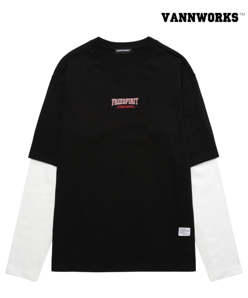 밴웍스(VANN WORKS) LAYERED FREESPIRIT 프린트 티셔츠(VNAFTS312)_BLACK - 29,000원 | 무신사 스토어 - 셀렉트숍 무신사 스토어... 