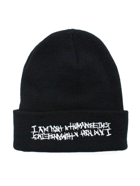 아임낫어휴먼비잉(I AM NOT A HUMAN BEING) Basic Logo Beanie - Black - 29,000원 | 무신사 스토어
