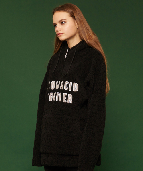 슬로우애시드(SLOW ACID) [unisex] Fleece hoodie (black) - 84,000원 | 우신사 스토어