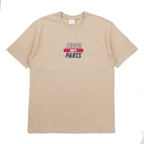 센스스튜디오(SENSE DES STUDIOS) [센스스튜디오] SEOUL MEETS PARIS TEE (BEIGE) 반팔 반팔티 티셔츠 - 9,900원 | 무신사 스토어