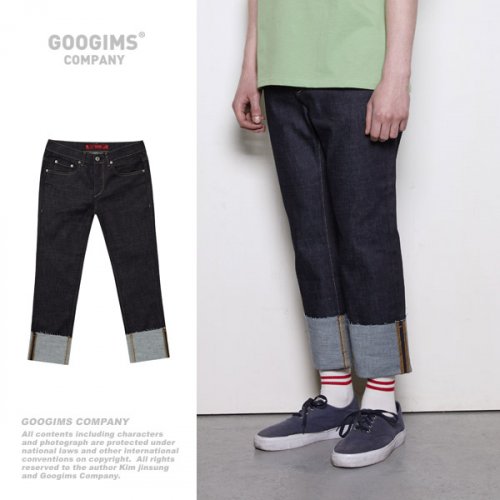 구김스 컴퍼니(GOOGIMS COMPANY) 구김스 284_BL 롤업 생지 데님 팬츠 청바지 (G17MM9T404) - 92,650원 | 무신사 스토어