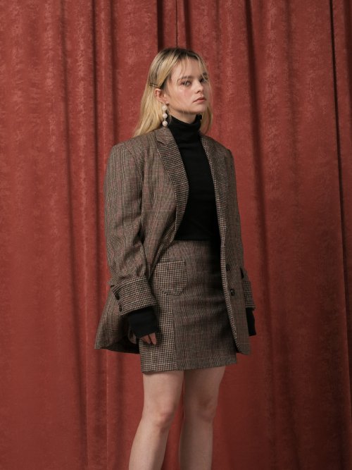 프라이하잇(FREIHEIT) 체크 배색 스커트 - 68,000원 | 우신사 스토어