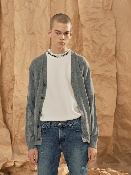 에이글로우(AGLOWW) SIMPLE BASIC CARDIGAN LIGHT GREY - 35,000원 | 무신사 스토어