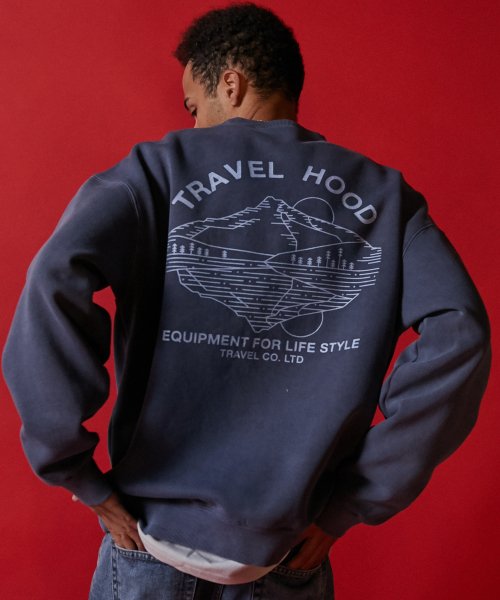 트래블(TRAVEL) 백 마운틴 피그먼트 스웨트셔츠 블루 섀도우 - 39,200원 | 무신사 스토어