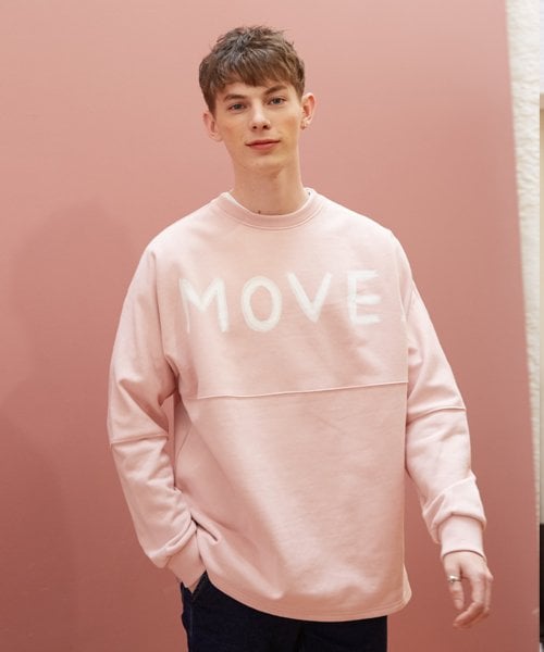 미드나잇 무브(MIDNIGHT MOVE) [unisex] move! 맨투맨 (pink) - 54,400원 | 무신사 스토어