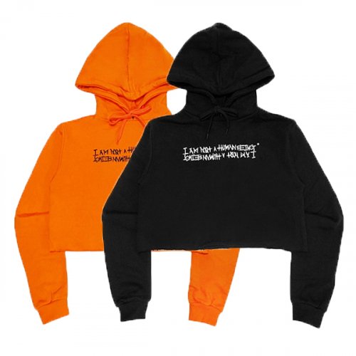 아임낫어휴먼비잉(I AM NOT A HUMAN BEING) [18FW] AUTOGRAPH CROP HOODIE - 2color (ORANGE. BLACK) - 29,500원 | 무신사 스토어
