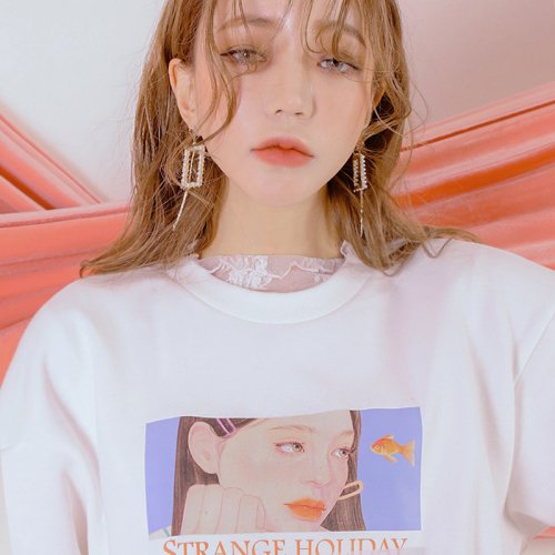 무드 둡(MOOD DOOP) 블루바이브 오버핏 반팔 MOTW0006 화이트 - 42,000원 | 무신사 스토어