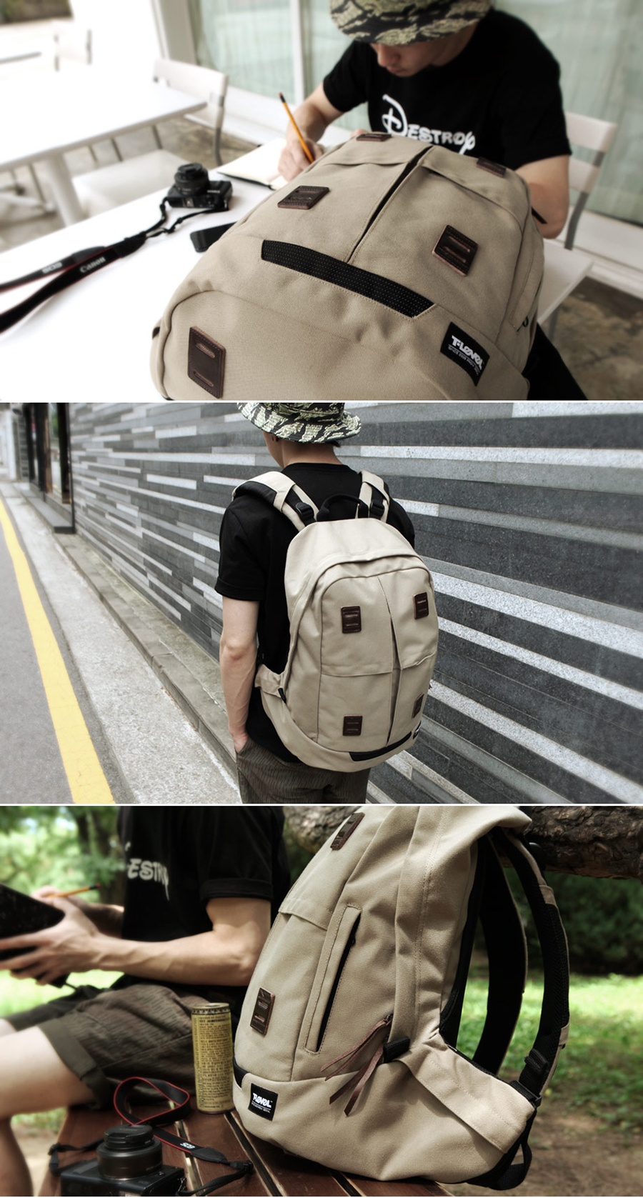 티레벨(T-LEVEL) Uno 28L Backpack Beige