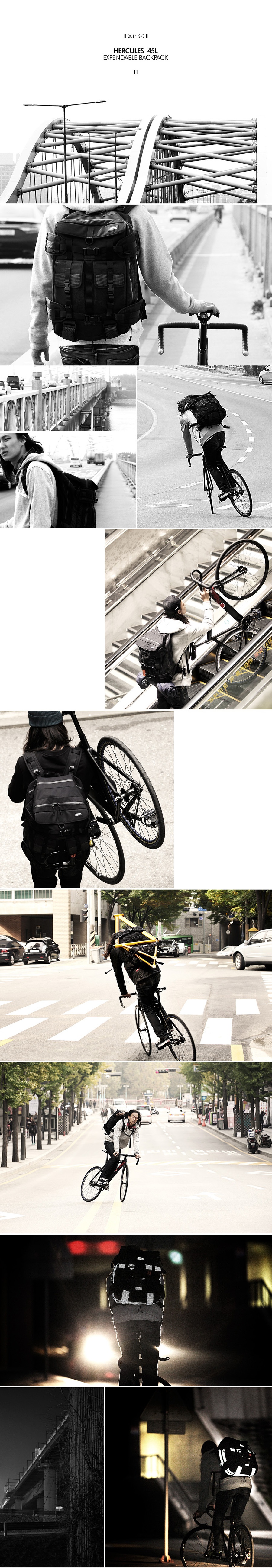 티레벨(T-LEVEL) Hercules 45L Expandable Backpack Black