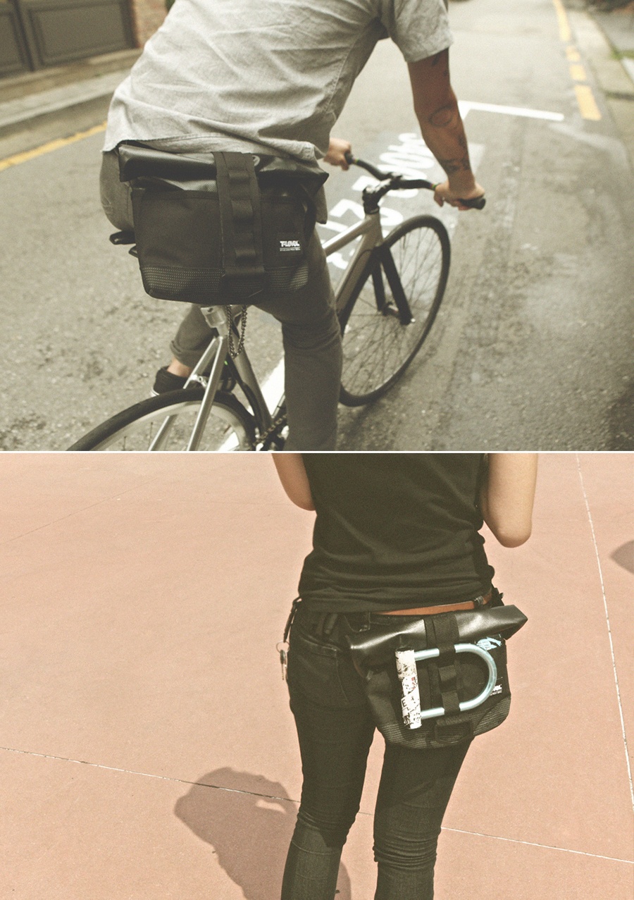 티레벨(T-LEVEL) Stance Roll Top Waist Bag Black