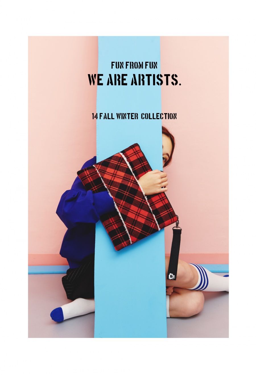 펀프롬펀(FUNFROMFUN) 2way check clutch bag (red)