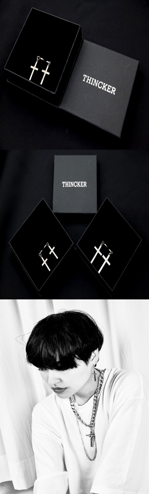 띵커(THINCKER) 띵커 십자가 귀걸이 (M size )