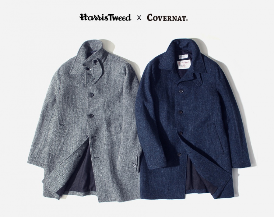 ステンカラーコート 【COVERNAT】CHECK MAC COAT / カバーナット