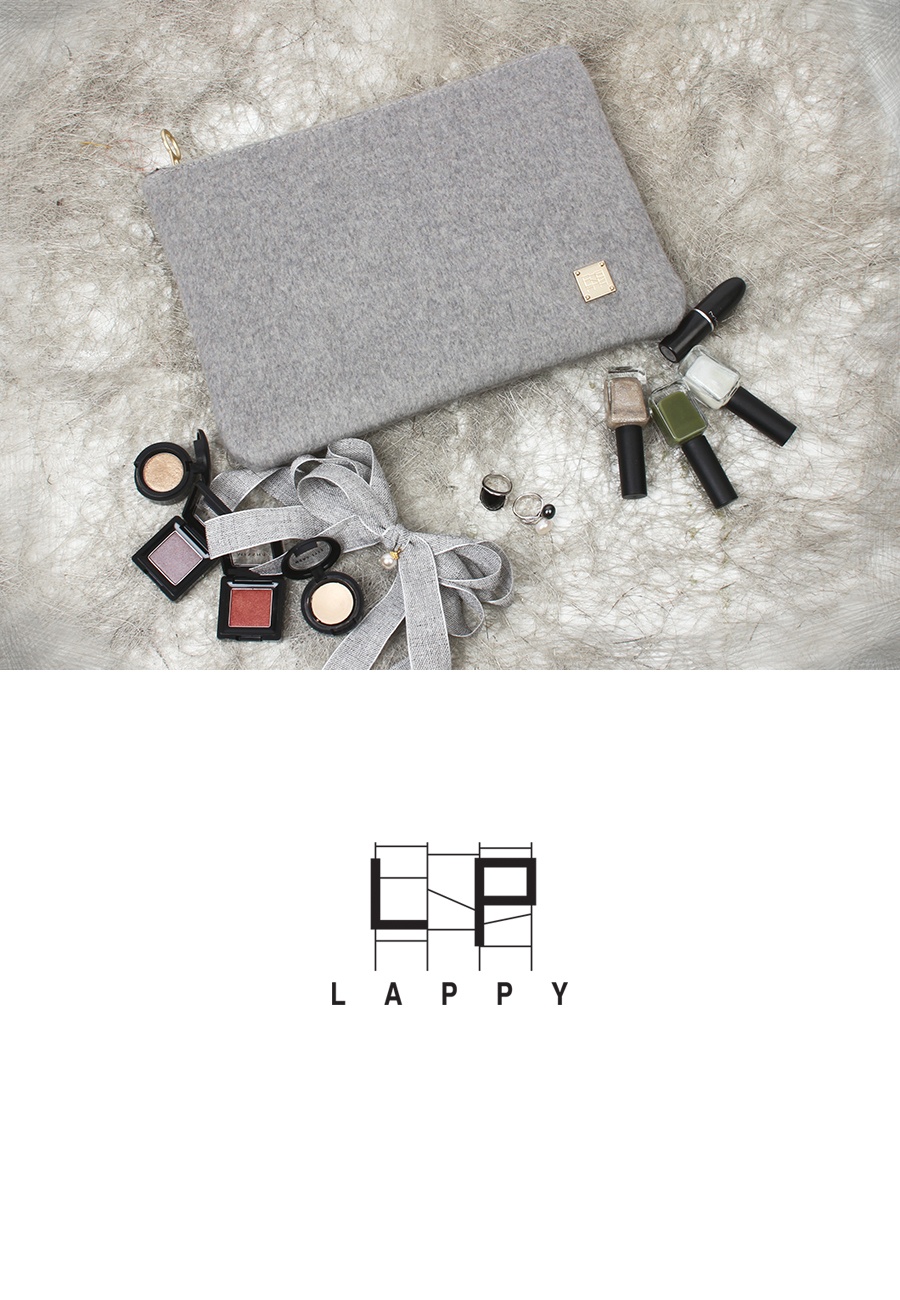 래피(LAPPY) Delicate wool clutchbag - gray