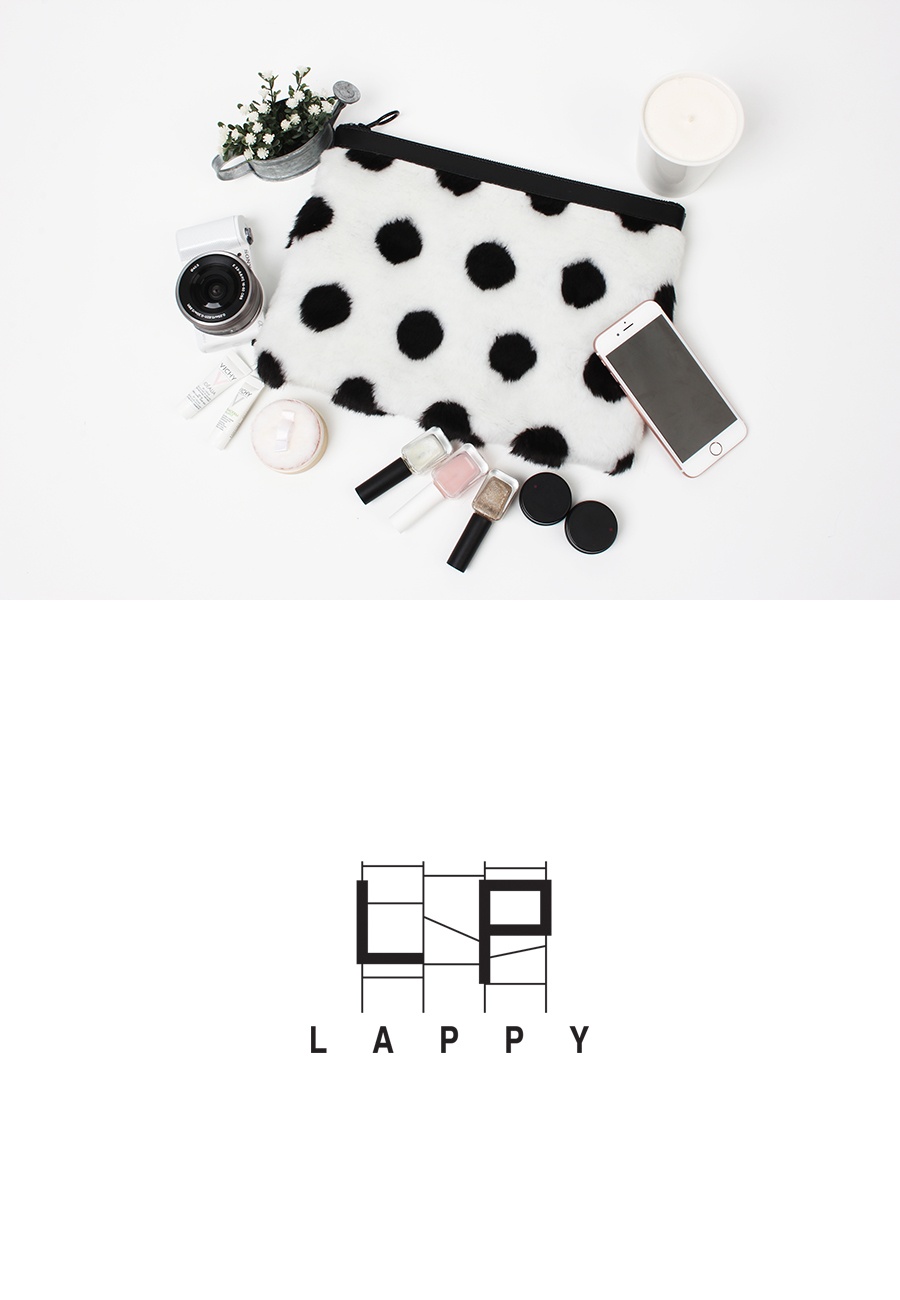 래피(LAPPY) Lovely dot fur clutchbag