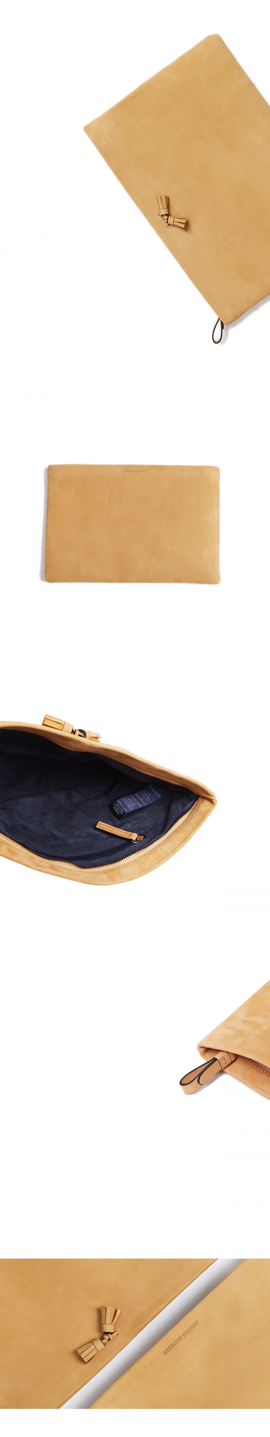 하버할리데이(HARBOUR HOLIDAY) 오버사이즈 태슬클러치_카멜