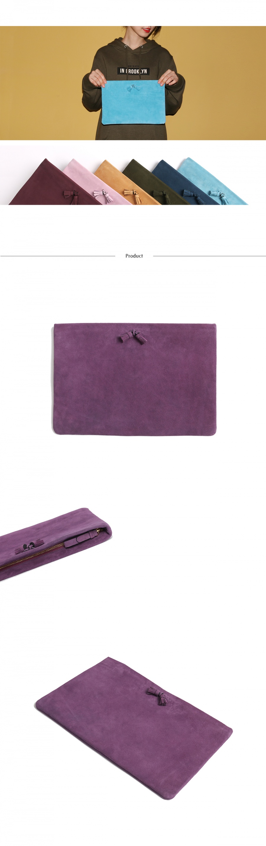 하버할리데이(HARBOUR HOLIDAY) 오버사이즈 태슬클러치_퍼플