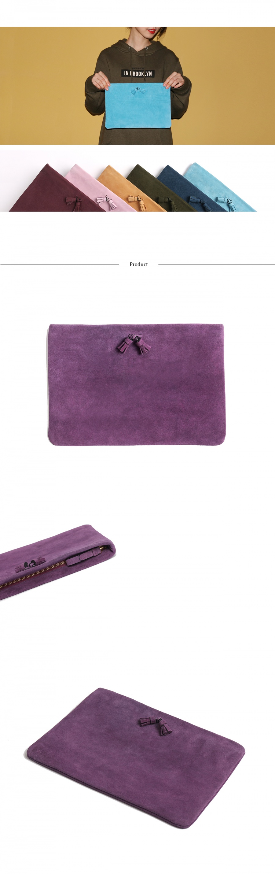 하버할리데이(HARBOUR HOLIDAY) 플랫 태슬클러치_퍼플