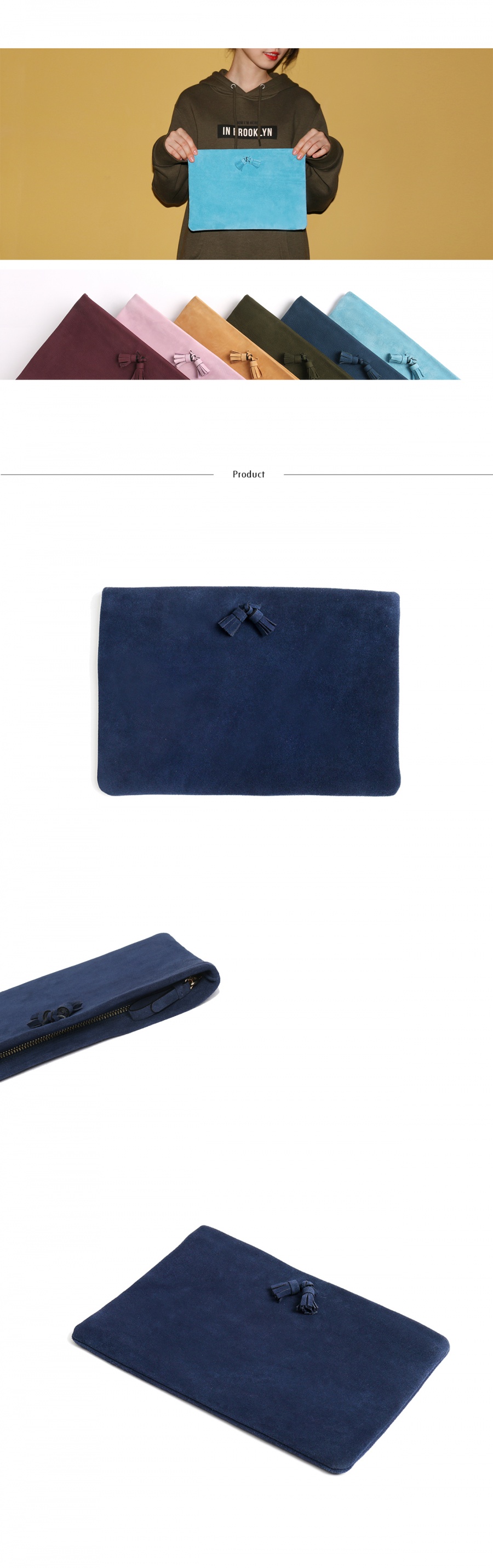 하버할리데이(HARBOUR HOLIDAY) 플랫 태슬클러치_블루