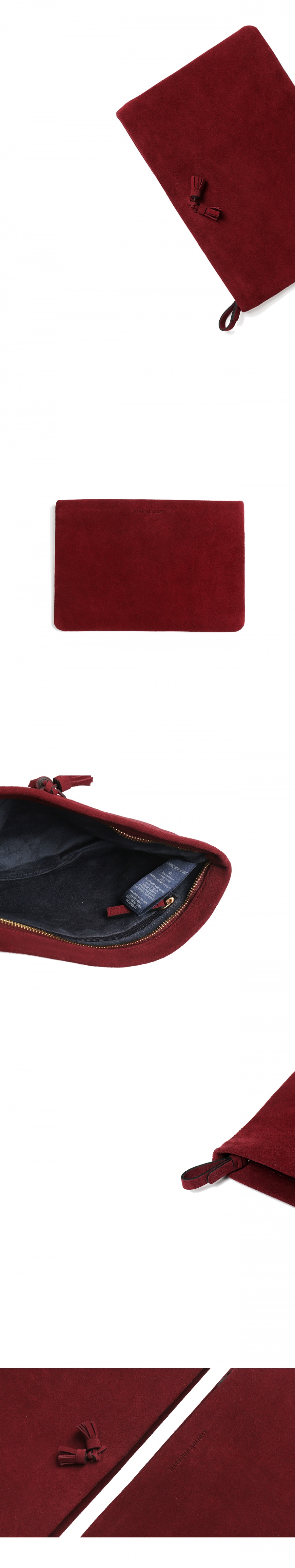 하버할리데이(HARBOUR HOLIDAY) 플랫 태슬클러치_버건디