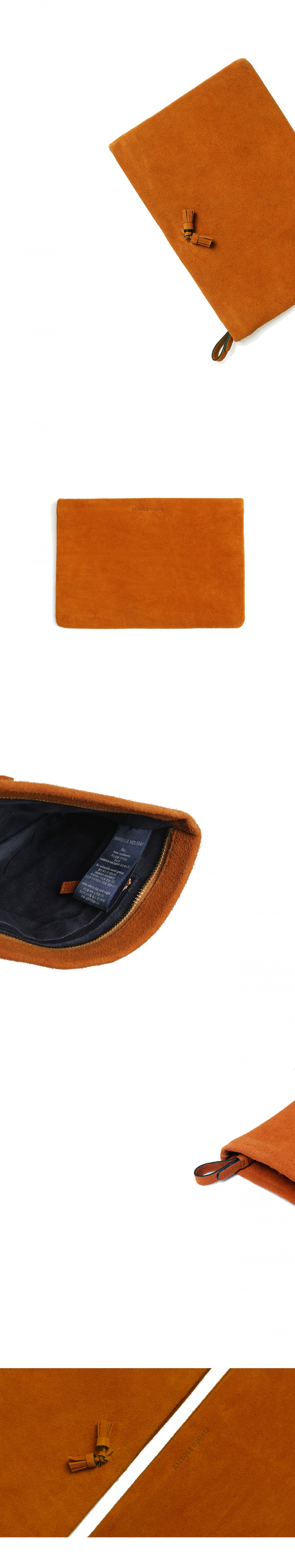 하버할리데이(HARBOUR HOLIDAY) 플랫 태슬클러치_브라운