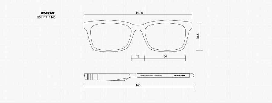 필라멘트 아이웨어(FILAMENT EYEWEAR) MACK / SOFT BLACK