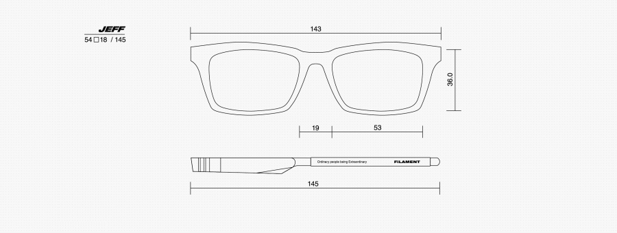 필라멘트 아이웨어(FILAMENT EYEWEAR) JEFF / CRYSTAL