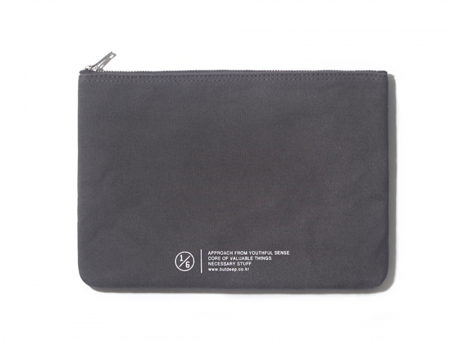 벗딥(BUTDEEP) MINIMAL LOGO POUCH(L)-GREY