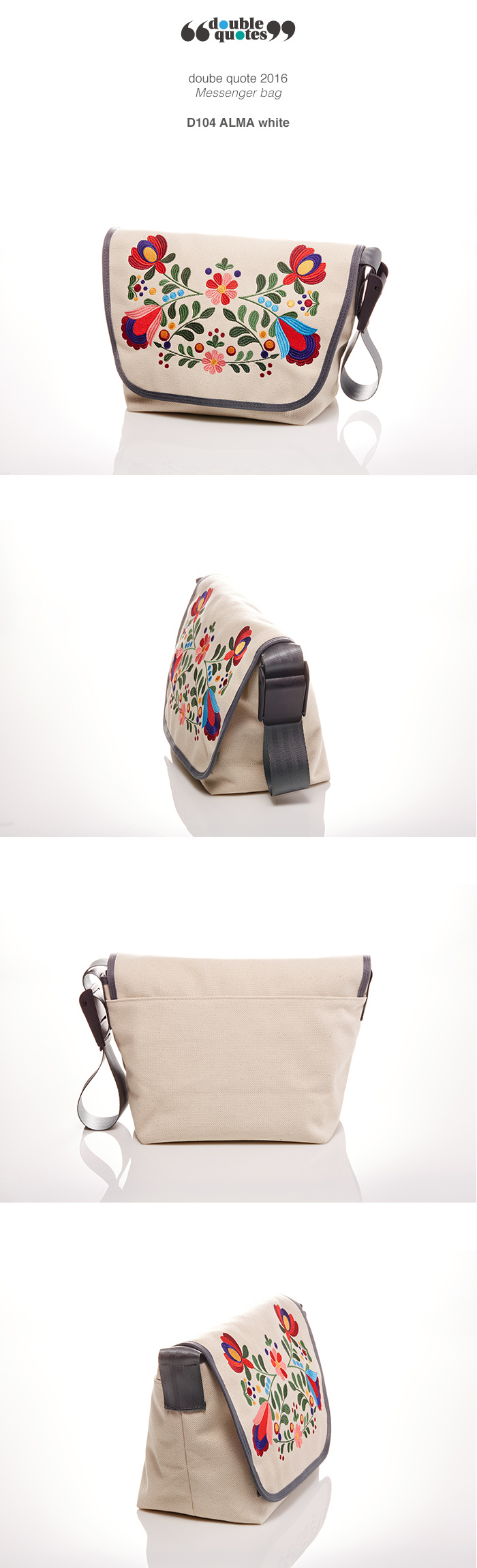 더블쿼츠(DOUBLE QUOTES) D104 더블쿼츠 알마 메신저 백 (화이트)