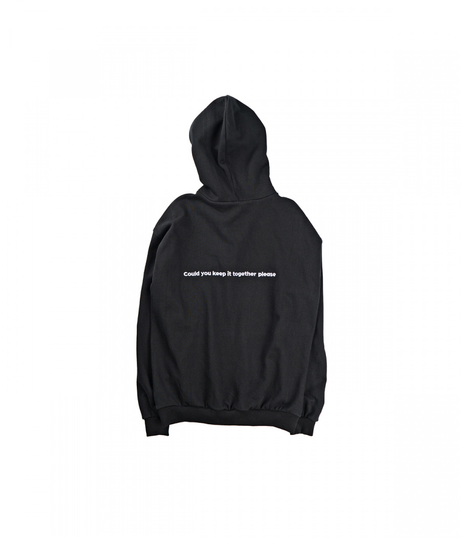 하이노크(HIGHKNOCK) logo hoodie - black