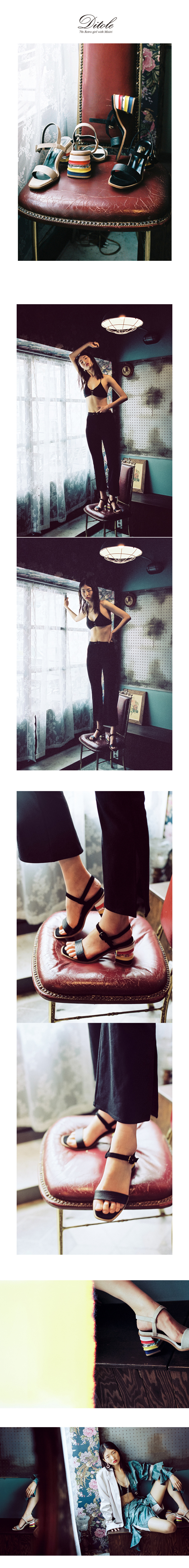 디토레(DITOLE) 디토레 아바 비비드블록 샌들-블랙