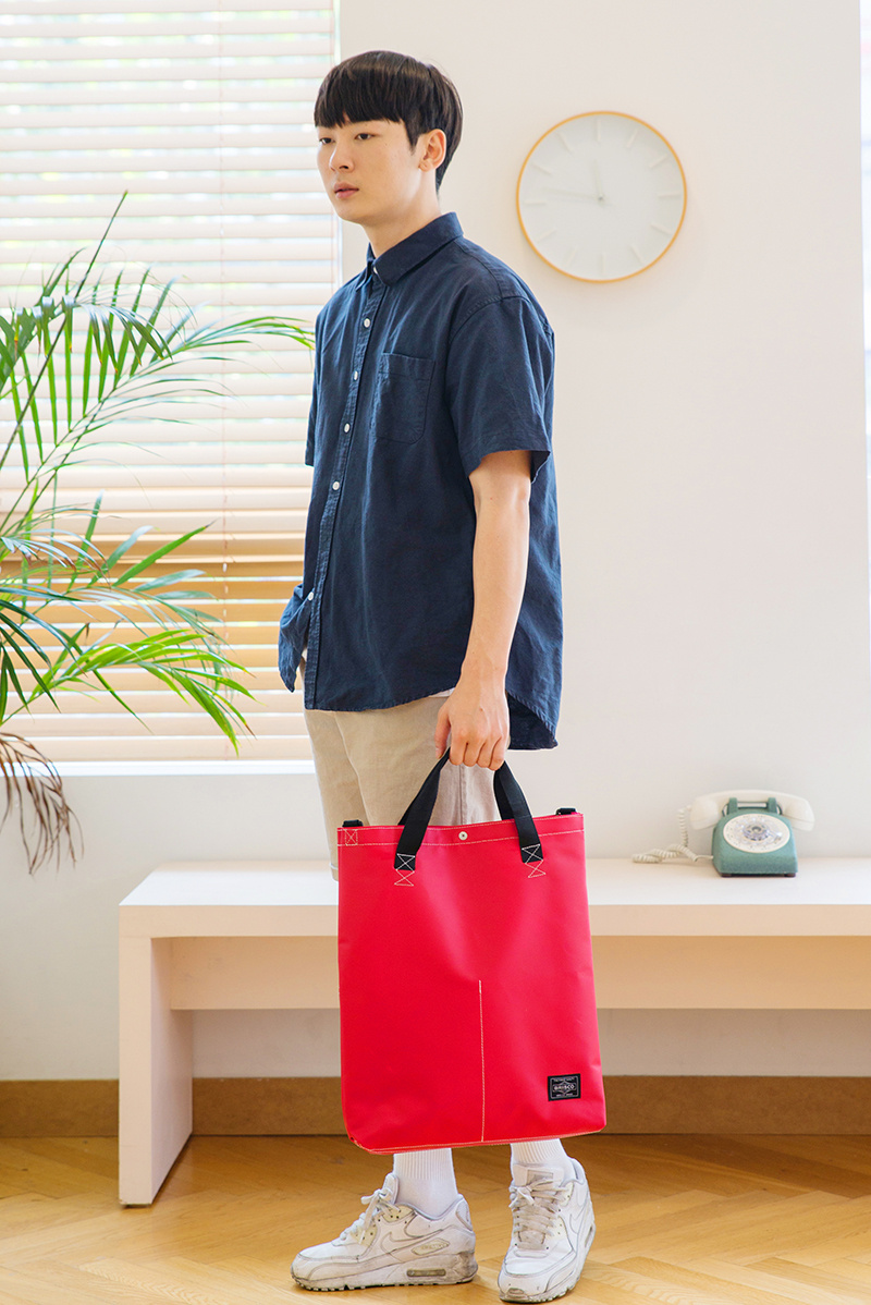브리스코(BRISCO) TAPO Cross & Tote Bag_Red 타포린 크로스백 토트백