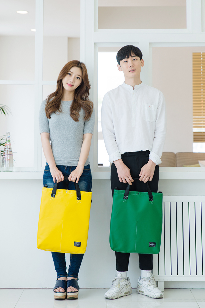 브리스코(BRISCO) TAPO Cross & Tote Bag_Yellow 타포린 크로스백 토트백