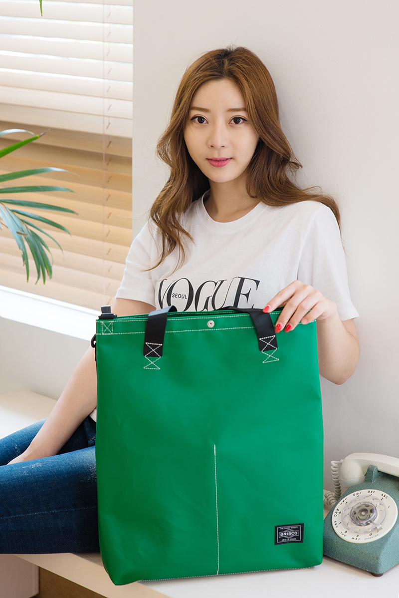 브리스코(BRISCO) TAPO Cross & Tote Bag_Green 타포린 크로스백 토트백