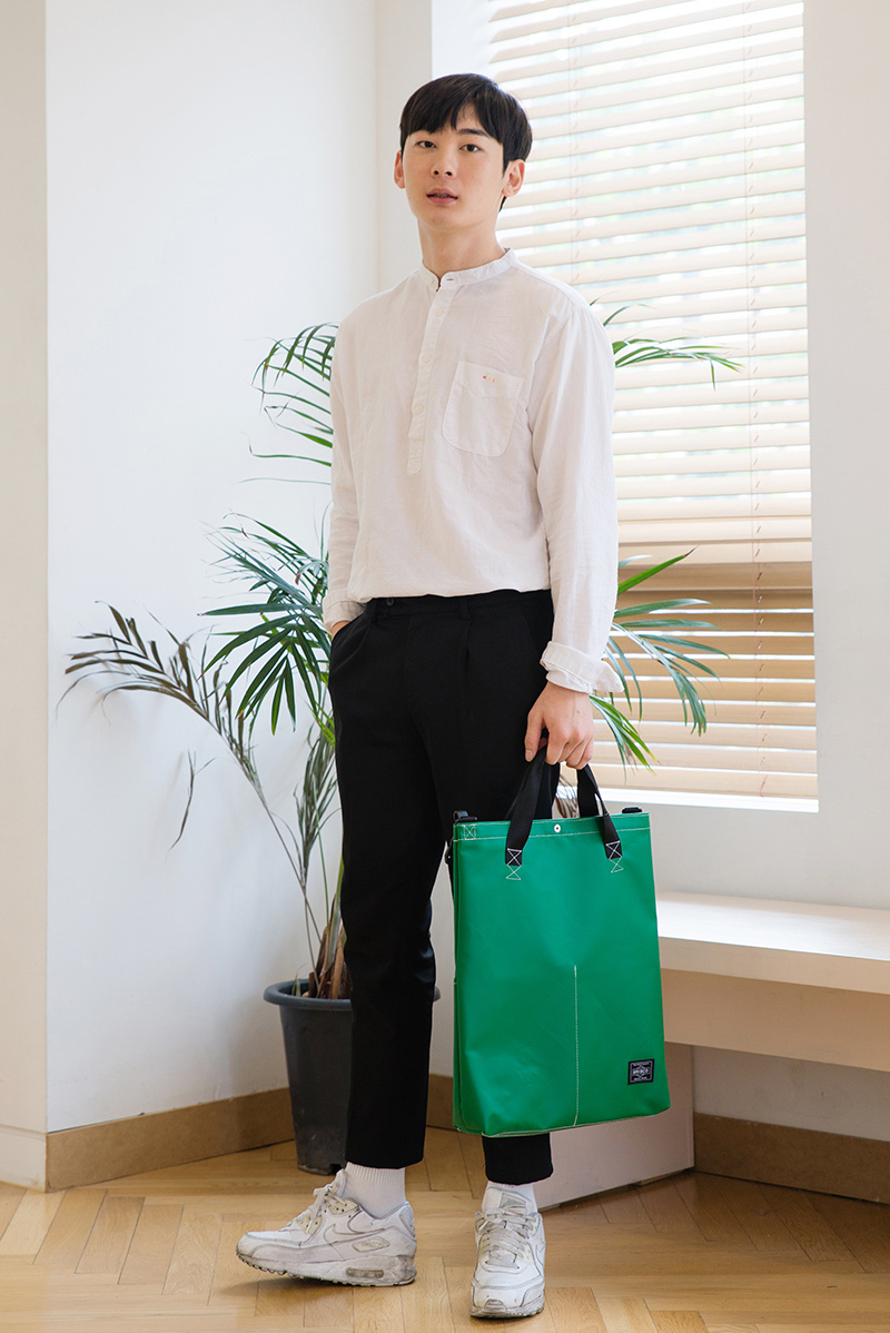 브리스코(BRISCO) TAPO Cross & Tote Bag_Green 타포린 크로스백 토트백