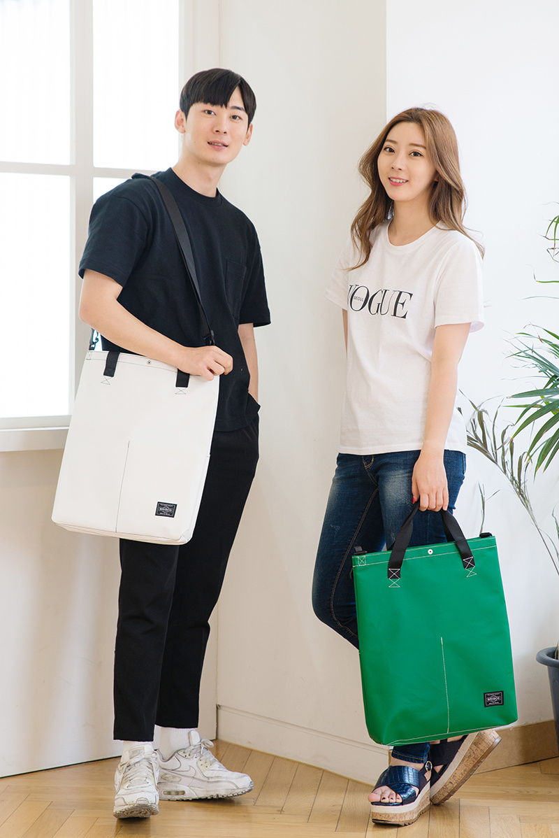 브리스코(BRISCO) TAPO Cross & Tote Bag_Green 타포린 크로스백 토트백