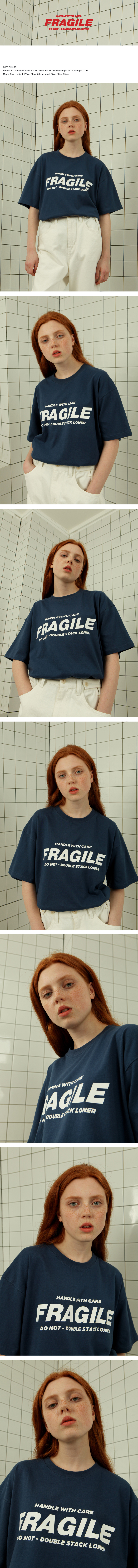 로너(LONER) 프레졀 티셔츠-다크블루