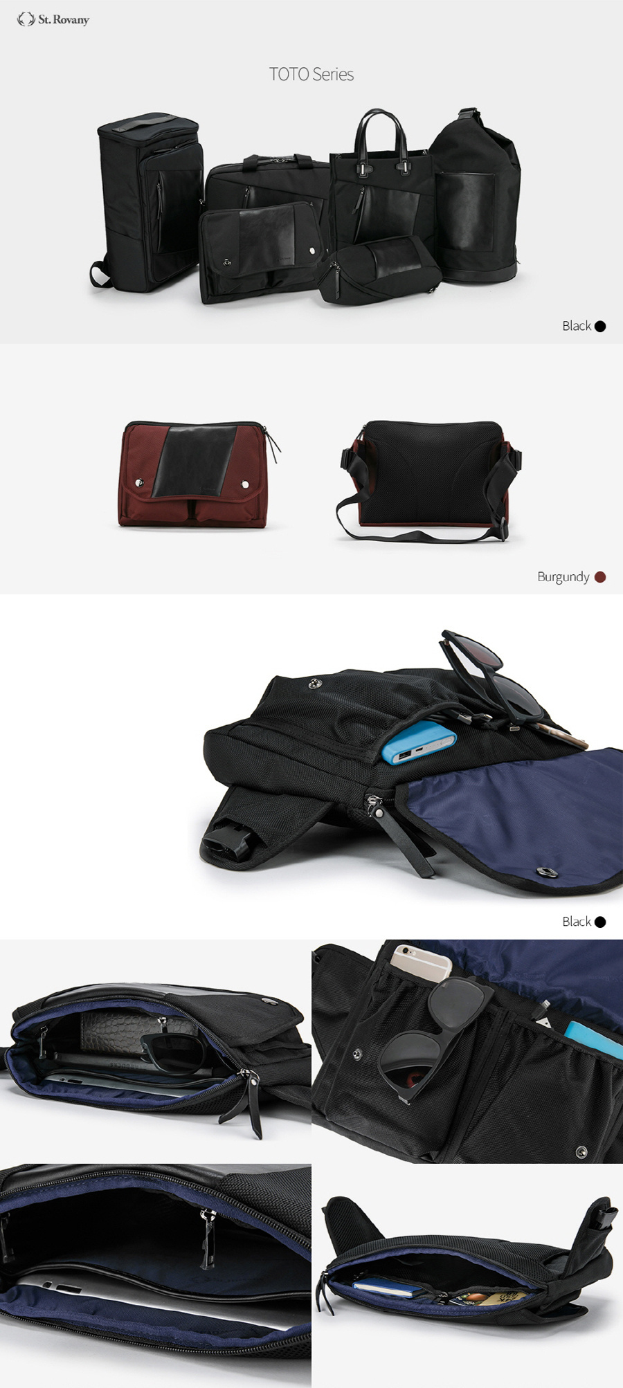 세인트로바니(SAINT ROVANY) 컨버터블 슬링백 - 버건디