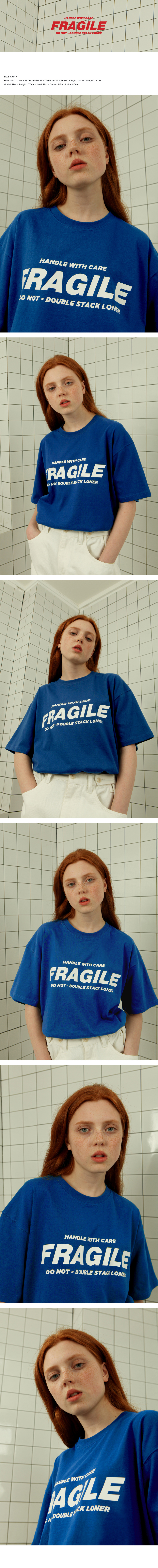 로너(LONER) [로너] 프레졀 티셔츠-블루