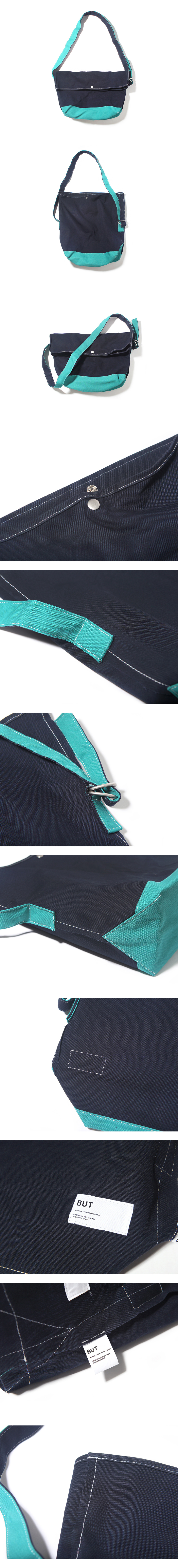벗딥(BUTDEEP) FLAP MESSENGER BAG-NAVY/MINT