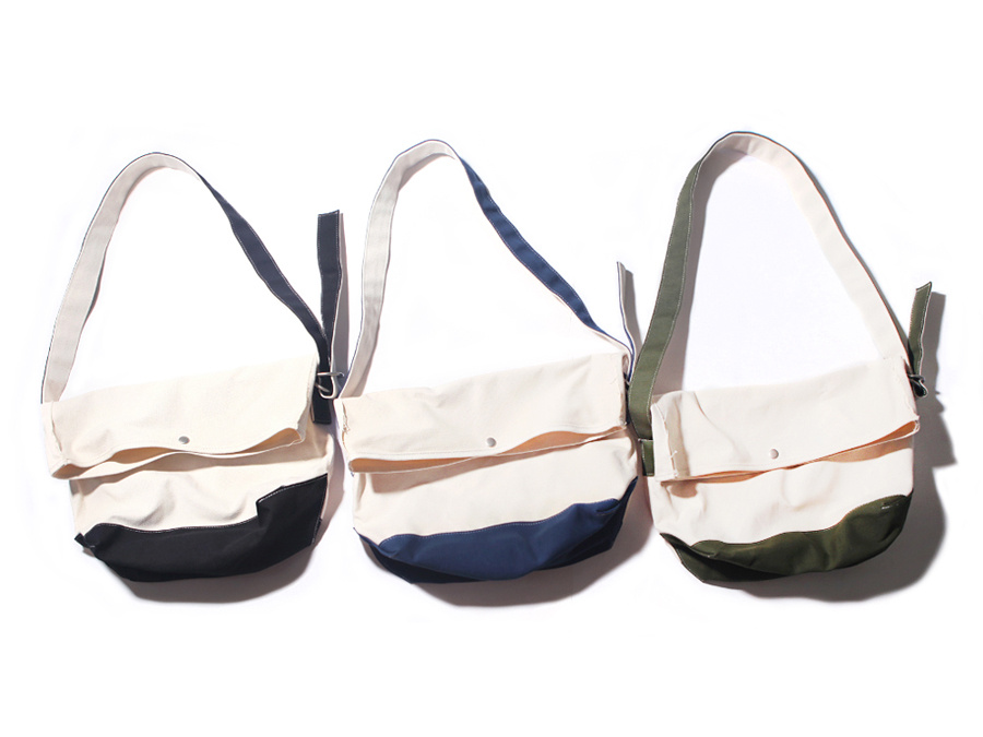 벗딥(BUTDEEP) FLAP MESSENGER BAG-OLIVE/NATURAL