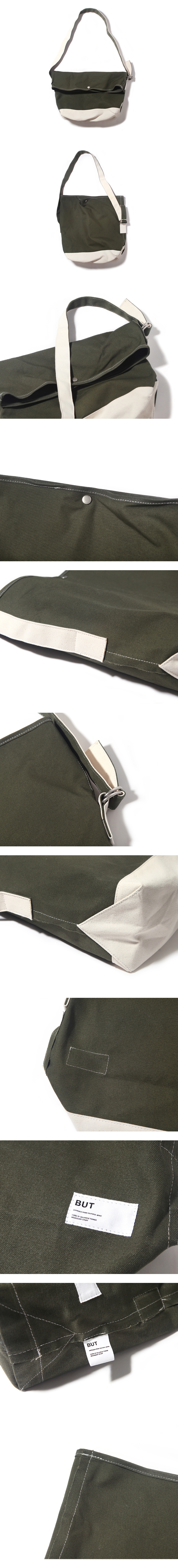 벗딥(BUTDEEP) FLAP MESSENGER BAG-OLIVE/NATURAL