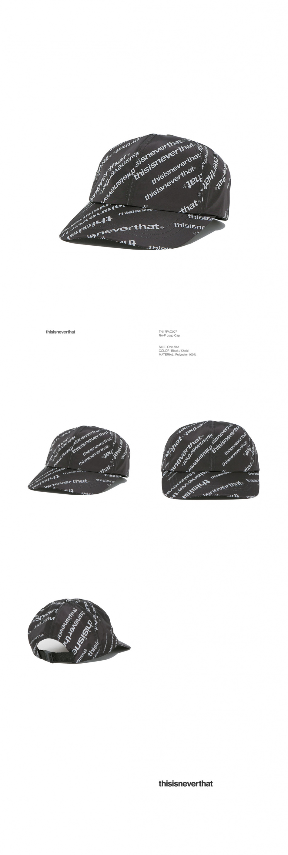 디스이즈네버댓(THISISNEVERTHAT) RA-P Logo Cap Black
