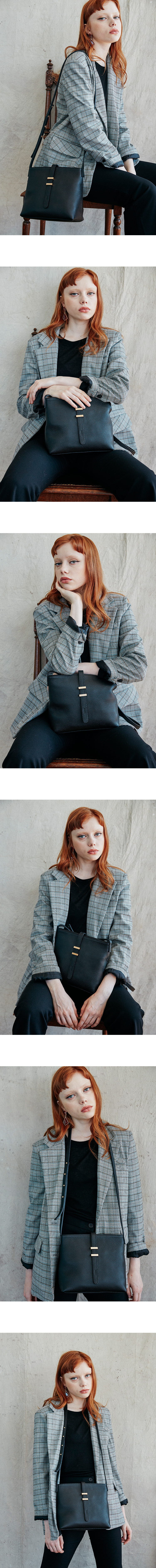 주르티(JOORTI) J102 BR grained leather cross body bag grey (3color)